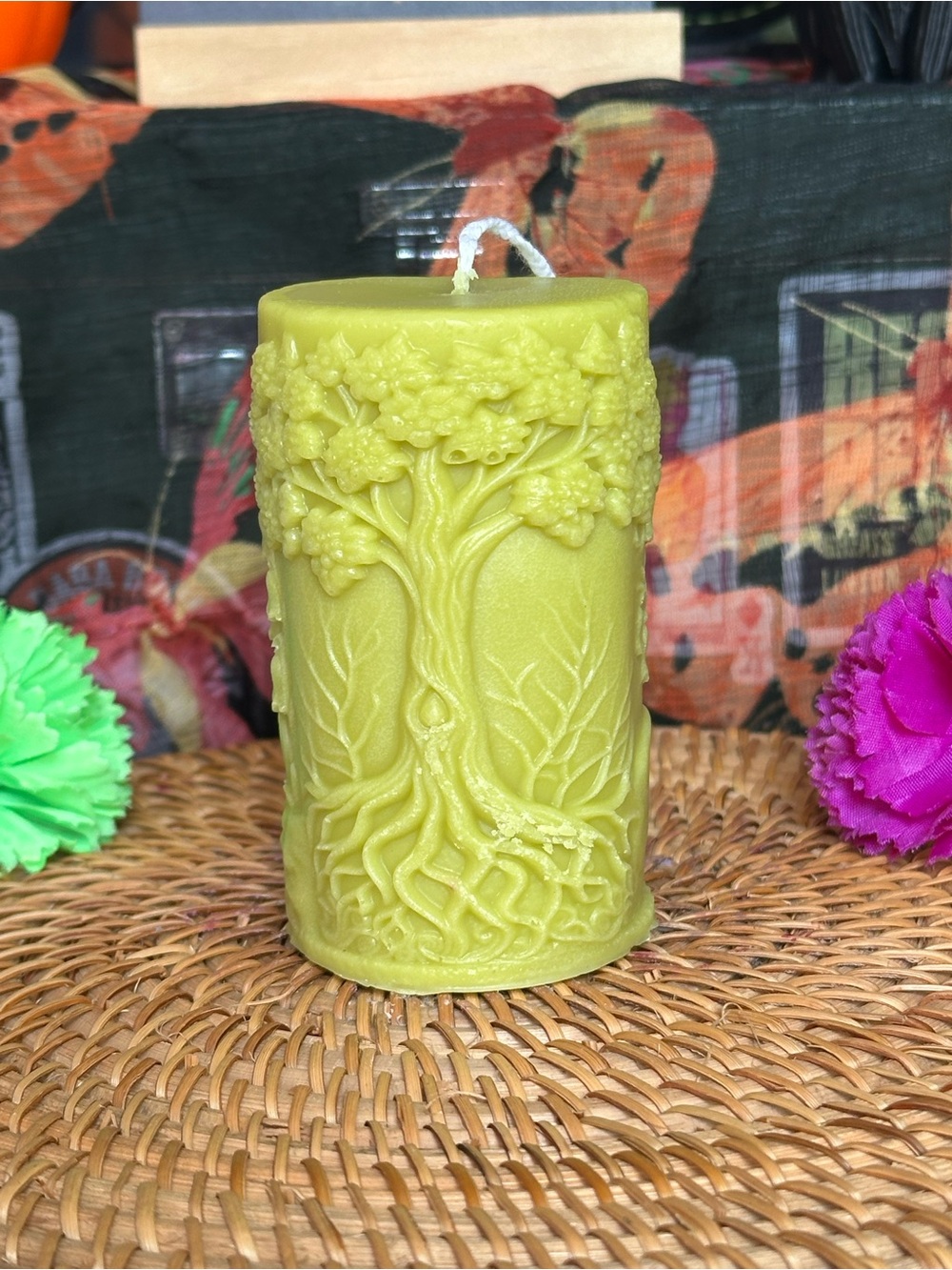 Tree of Life Botanical Pillar Candle